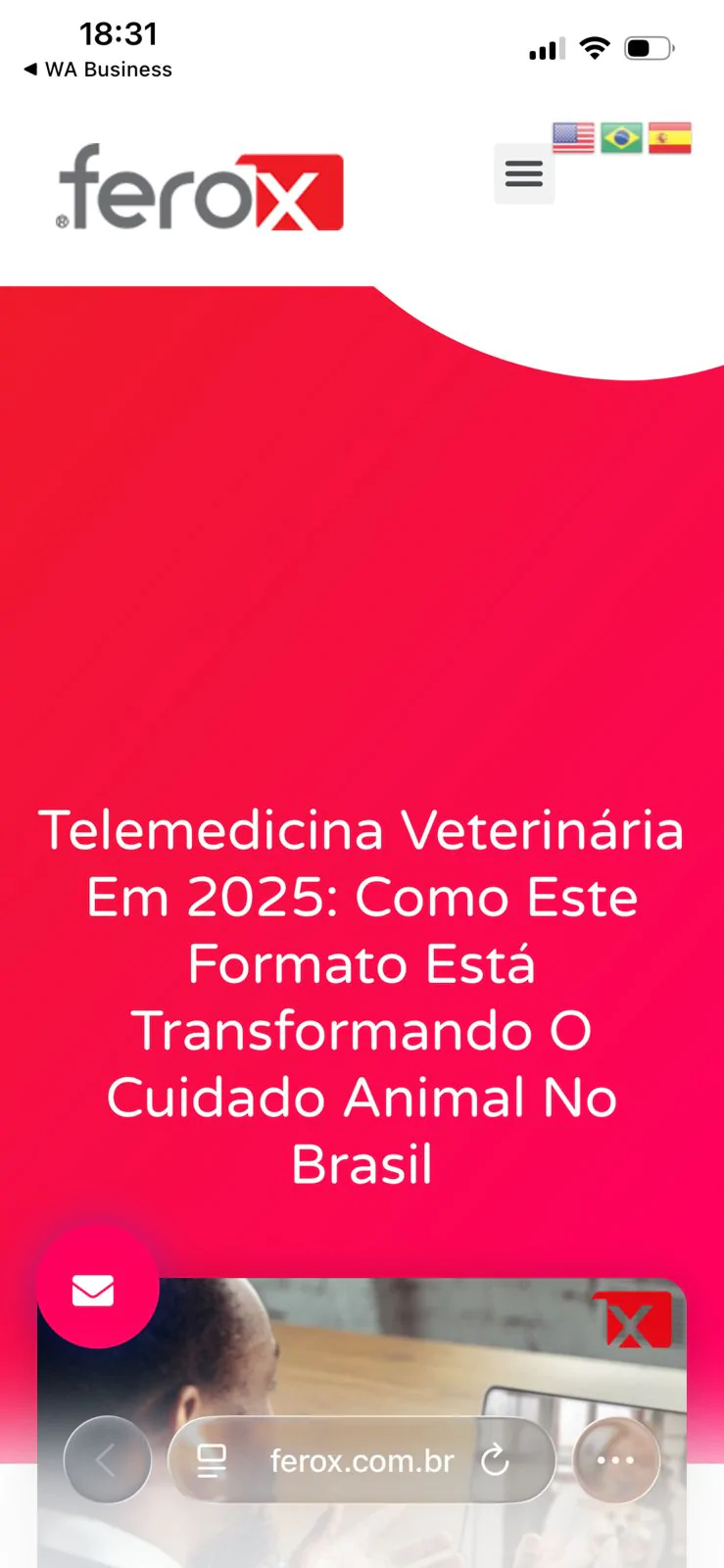 Tela de atendimento por telemedicina