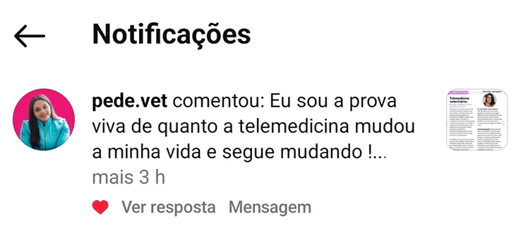 Depoimento de aluno