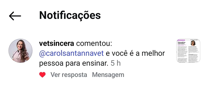 Depoimento de aluna